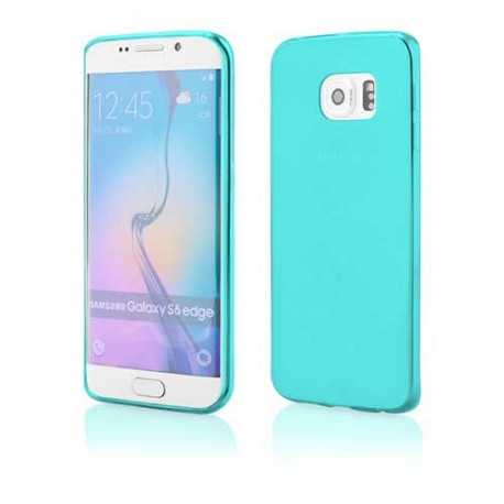 Coque silicone bleue pour Samsung Galaxy S6 EDGE