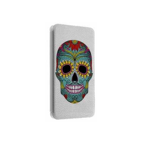 Etui portefeuille cuir MEXICAN SKULL Samsung Galaxy S2, S6, S6 Edge, S6 Edge + et Alpha