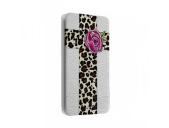 Etui portefeuille cuir CROIX LEOPARD Samsung Galaxy S2, S6, S6 Edge, S6 Edge + et Alpha