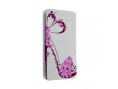 Etui portefeuille cuir TALON AIGUILLE FLEURS Samsung Galaxy S2, S6, S6 Edge, S6 Edge + et Alpha