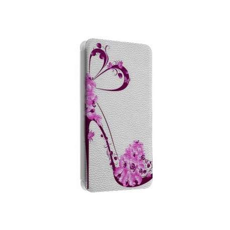 Etui portefeuille cuir TALON AIGUILLE FLEURS Samsung Galaxy S2, S6, S6 Edge, S6 Edge + et Alpha