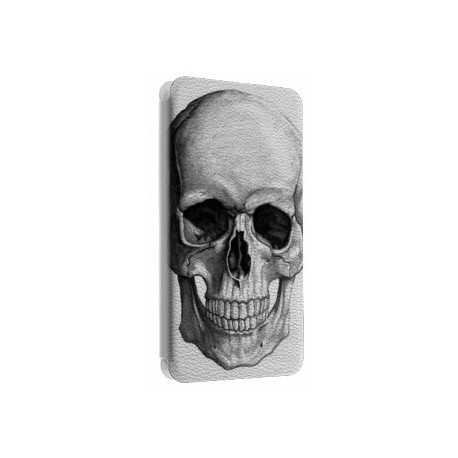 Etui portefeuille cuir SKULL FUN 7 Samsung Galaxy S2, S6, S6 Edge, S6 Edge + et Alpha