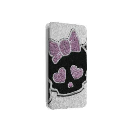 Etui portefeuille cuir SKULL FUN 1 Samsung Galaxy S2, S6, S6 Edge, S6 Edge + et Alpha