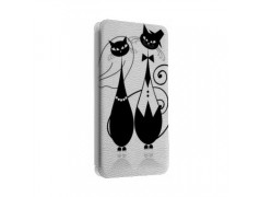 Etui portefeuille cuir PAIR OF CATS Samsung Galaxy S2, S6, S6 Edge, S6 Edge + et Alpha