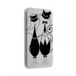 Etui portefeuille cuir PAIR OF CATS Samsung Galaxy S2, S6, S6 Edge, S6 Edge + et Alpha