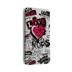 Etui portefeuille cuir LOVE ROCK Samsung Galaxy S2, S6, S6 Edge, S6 Edge + et Alpha