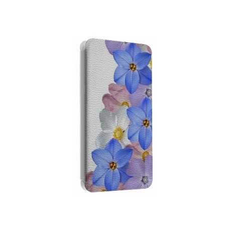 Etui portefeuille cuir FLEURS 3 Samsung Galaxy S2, S6, S6 Edge, S6 Edge + et Alpha