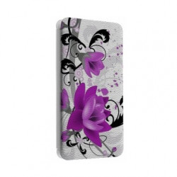 Etui portefeuille cuir FLEURS 2 Samsung Galaxy S2, S6, S6 Edge, S6 Edge + et Alpha