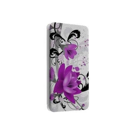 Etui portefeuille cuir FLEURS 2 Samsung Galaxy S2, S6, S6 Edge, S6 Edge + et Alpha