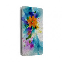 Etui portefeuille cuir FLEURS 1 Samsung Galaxy S2, S6, S6 Edge, S6 Edge + et Alpha