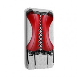 Etui portefeuille cuir CORSET ROUGE Samsung Galaxy S2, S6, S6 Edge, S6 Edge + et Alpha