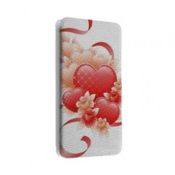 Etui portefeuille cuir COEUR RUBAN Samsung Galaxy S2, S6, S6 Edge, S6 Edge + et Alpha