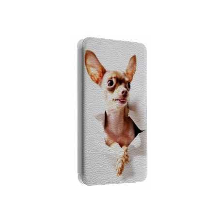 Etui portefeuille cuir CHIHUAHUA Samsung Galaxy S2, S6, S6 Edge, S6 Edge + et Alpha