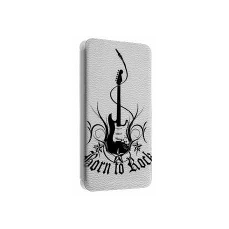 Etui portefeuille cuir BORN TO ROCK Samsung Galaxy S2, S6, S6 Edge, S6 Edge + et Alpha