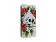 Etui portefeuille cuir SKULL FUN 3 Samsung Galaxy S2, S6, S6 Edge, S6 Edge + et Alpha