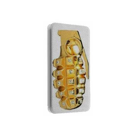 Etui portefeuille cuir BLING GRENADE Samsung Galaxy S2, S6, S6 Edge, S6 Edge + et Alpha