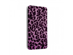 Etui portefeuille cuir LEOPARD MAUVE Samsung Galaxy S2, S6, S6 Edge, S6 Edge + et Alpha