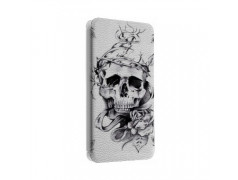 Etui portefeuille cuir SKULL FUN 9 Samsung Galaxy S2, S6, S6 Edge, S6 Edge + et Alpha