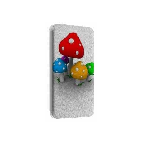 Etui portefeuille cuir CHAMPIGNON Samsung Galaxy S3, A3, A5, A7, J1, J5, Grand etc ...