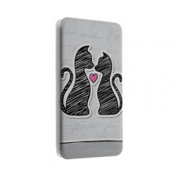 Etui portefeuille cuir CATS 2 Samsung Galaxy S3, A3, A5, A7, J1, J5, Grand etc ...