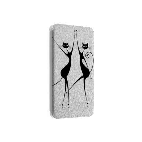 Etui portefeuille cuir PAIR OF CATS Samsung Galaxy S3, A3, A5, A7, J1, J5, Grand etc ...