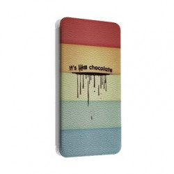 Etui portefeuille cuir CHOCOLATE Samsung Galaxy S3, A3, A5, A7, J1, J5, Grand etc ...