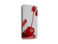 Etui portefeuille cuir CERISE Samsung Galaxy S3, A3, A5, A7, J1, J5, Grand etc ...