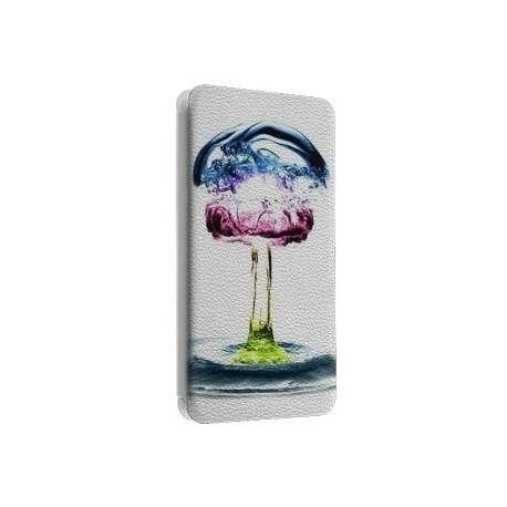 Etui portefeuille cuir BULLE COLOR Samsung Galaxy S3, A3, A5, A7, J1, J5, Grand etc ...