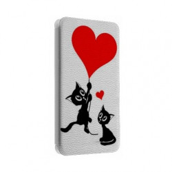 Etui portefeuille cuir CAT'S LOVE Samsung Galaxy S3, A3, A5, A7, J1, J5, Grand etc ...