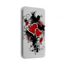 Etui portefeuille cuir COEUR 2 Samsung Galaxy S3, A3, A5, A7, J1, J5, Grand etc ...