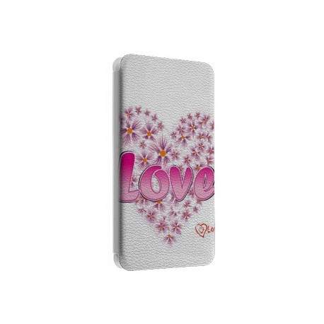 Etui portefeuille cuir LOVE Samsung Galaxy S3, A3, A5, A7, J1, J5, Grand etc ...