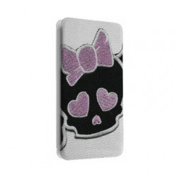 Etui portefeuille cuir SKULL FUN 1 Samsung Galaxy S3, A3, A5, A7, J1, J5, Grand etc ...