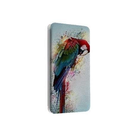 Etui portefeuille cuir PERROQUET Samsung Galaxy S3, A3, A5, A7, J1, J5, Grand etc ...