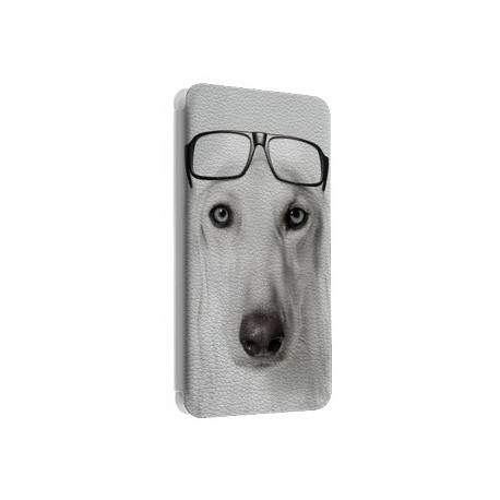 Etui portefeuille cuir GLASS DOG Samsung Galaxy S3, A3, A5, A7, J1, J5, Grand etc ...