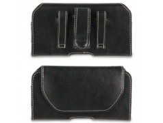 Etui cuir noir xxl avec attache ceinture pour la serie samsung galaxy note