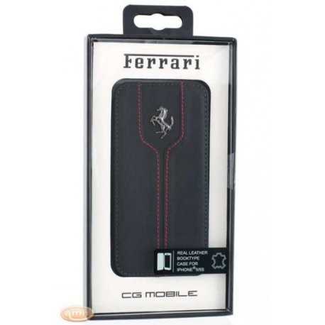 HOUSSE ETUI FOLIO IPHONE 5/5S FERRARI NOIR