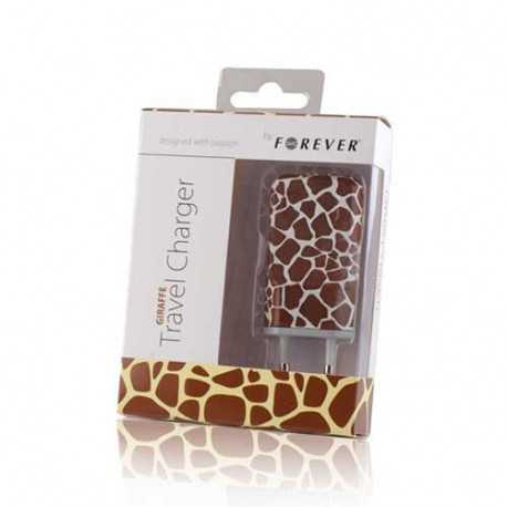 Mini chargeur secteur  220V FOREVER GIRAFE pour téléphones, tablettes ou lecteurs MP3