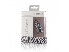 MINI Chargeur FOREVER ZEBRA 12 volts allume cigare pour téléphones, tablettes ou lecteurs MP3