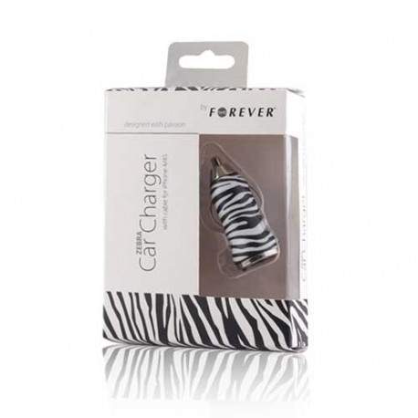 MINI Chargeur FOREVER ZEBRA 12 volts allume cigare pour téléphones, tablettes ou lecteurs MP3