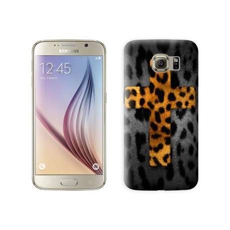 Coque croix leopard pour Samsung Galaxy S7
