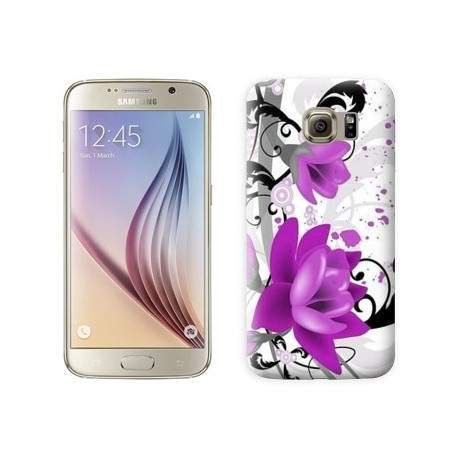 Coque fleurs mauve pour Samsung Galaxy S7