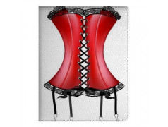 Etui cuir CORSET ROUGE pour IPAD mini 1 et Retina