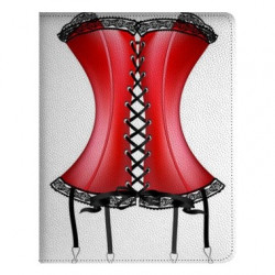 Etui cuir CORSET ROUGE pour IPAD mini 1 et Retina