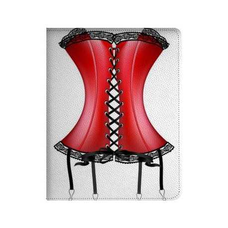 Etui cuir CORSET ROUGE pour IPAD mini 1 et Retina