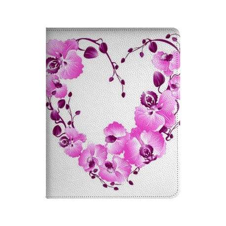 Etui cuir COEUR FLEURS pour IPAD mini 2