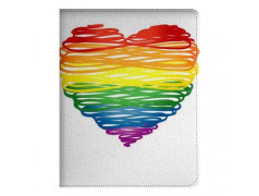 Etui cuir RAINBOW HEART pour IPAD mini 2