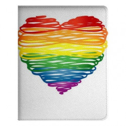 Etui cuir RAINBOW HEART pour IPAD mini 2