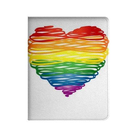 Etui cuir RAINBOW HEART pour IPAD mini 2