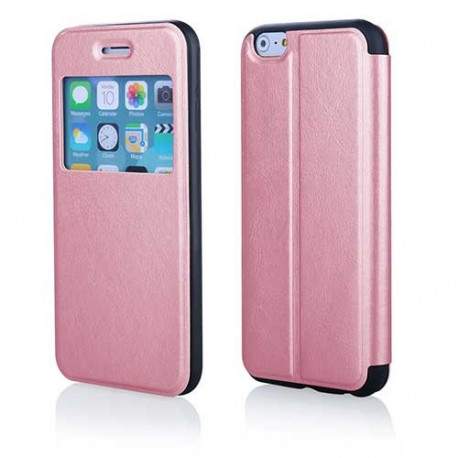 Etui FENETRE FOLIO rose pour iPhone 6 