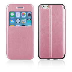 Etui FENETRE FOLIO rose pour iPhone 6 